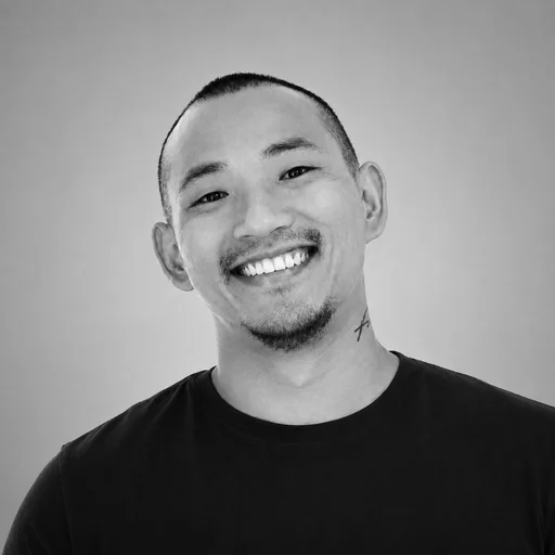 Black-and-white portrait of Jason