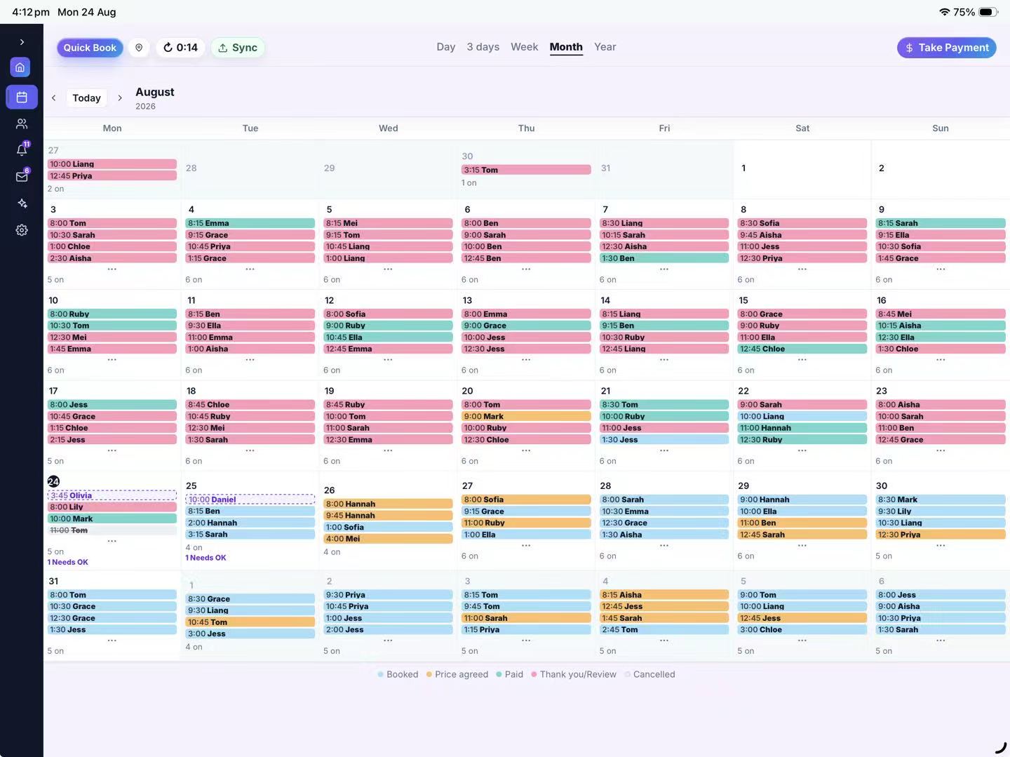 Alice calendar month view